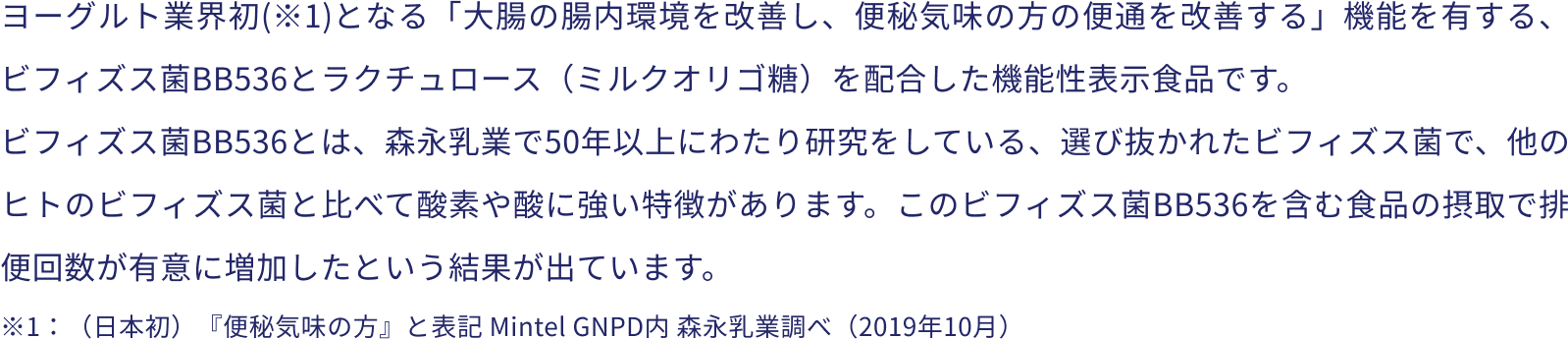 ビヒダス ヨーグルト 説明1